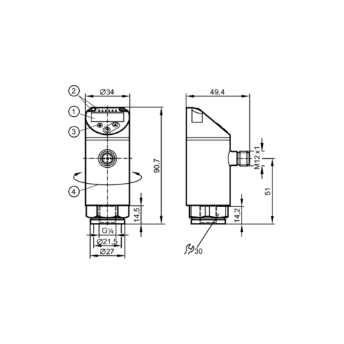 Датчик давления с дисплеем PE2093