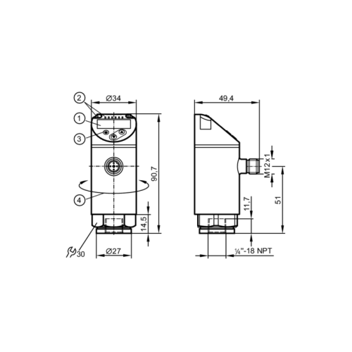 Датчик давления с дисплеем PN2294