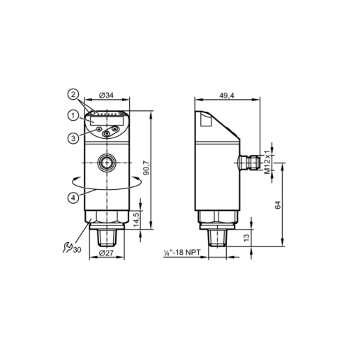 Датчик давления с дисплеем PN7693