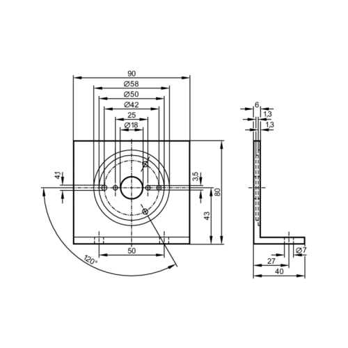 Угловой фланец для энкодеров E60033