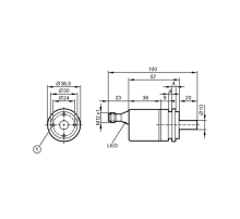 Абсолютный многооборотный энкодер со сплошным валом RM9004 RM9004