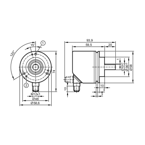 Инкрементальный энкодер со сплошным валом RV3110 RV3110