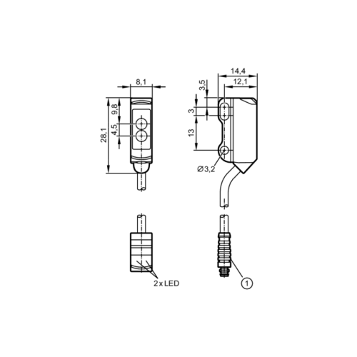 Рефлекторный датчик O8P202