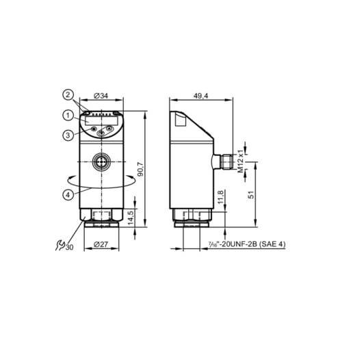 Датчик давления с дисплеем PN7392