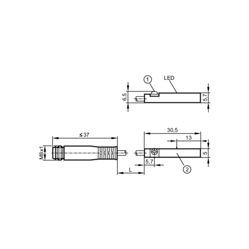 Датчик для цилиндров с Т-образным пазом с язычковым контактом MR0129 MR0129