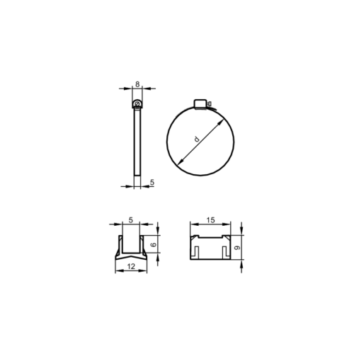 Крепежный хомут для круглых цилиндров E11817