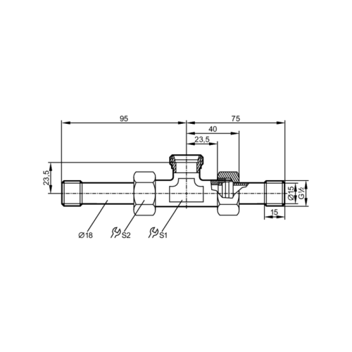 T-образное резьбовое соединение с врезным кольцом E40102