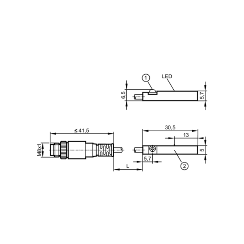 Датчик для цилиндров с Т-образным пазом с язычковым контактом MR0120 MR0120