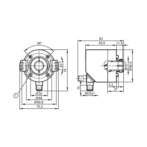 Инкрементальный энкодер с полым валом RO3110 RO3110