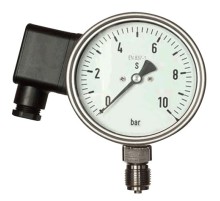 Промышленные датчики давления  JUMO с аналоговым дисплеемМанометр с датчиком давления