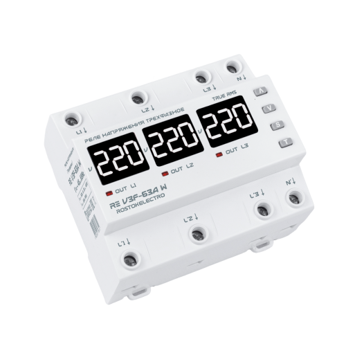 Реле напряжения трехфазное RE V3F-63А W