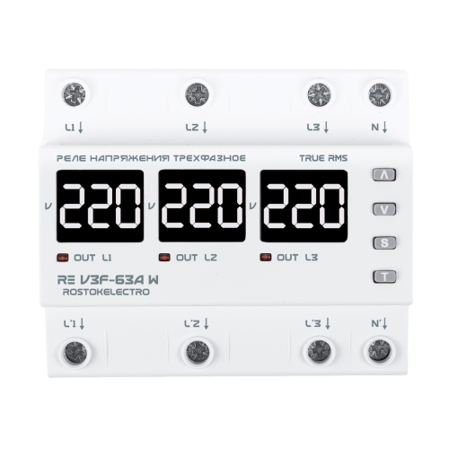 Реле напряжения трехфазное RE V3F-63А W