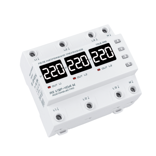 Реле напряжения трехфазное RE V3F-40А W