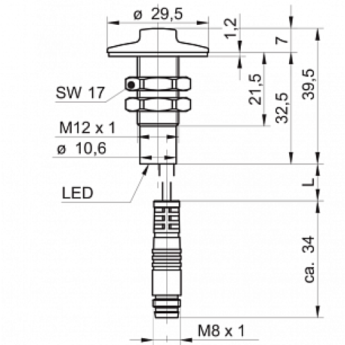 Емкостной датчик уровня Baumer CFAK 12N3140/KS35L