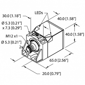 Индуктивный датчик TURCK NI50U-CK40-VP4X2-H1141/3GD