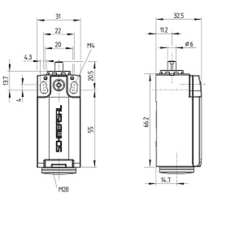 Kонцевой выключатель безопасности Schmersal PS215-Z11-K250