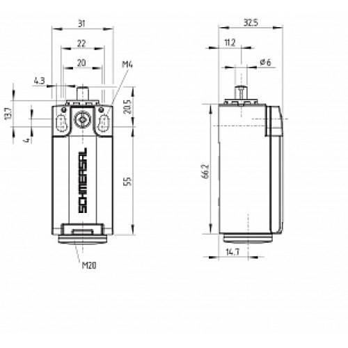 Kонцевой выключатель безопасности Schmersal PS216-Z12-K210