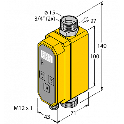 Расходомер TURCK FCMI-3/4D12DYA4P-LIUP8X-H1141