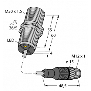 Индуктивный датчик TURCK BI10U-MT30-AD4X-0.3-RS4.23/XOR