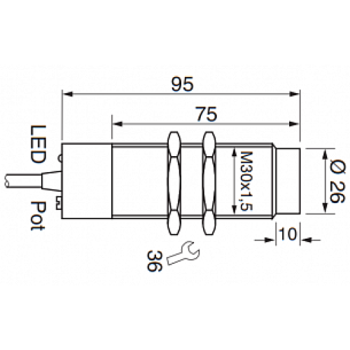 Емкостной датчик уровня EGE-Elektronik KGF 030 GSP