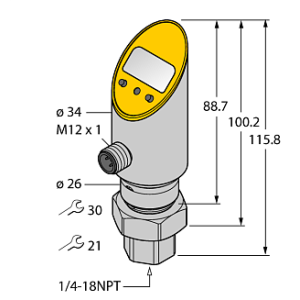 Датчик давления TURCK PS001R-502-2UPN8X-H1141/3GD