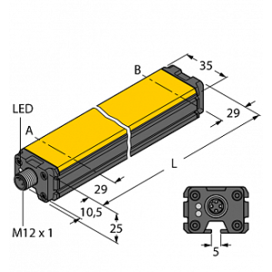  Датчик линейных перемещений TURCK LI600P0-Q25LM0-ESG25X3-H1181