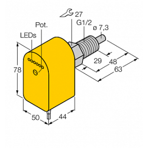 Датчик потока TURCK FCS-GL1/2A4P-VRX/24VDC