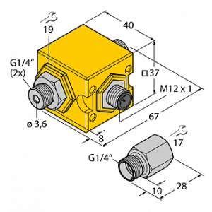 Датчик потока TURCK FCIC-G1/4A4P-AP8-H1141/1.0