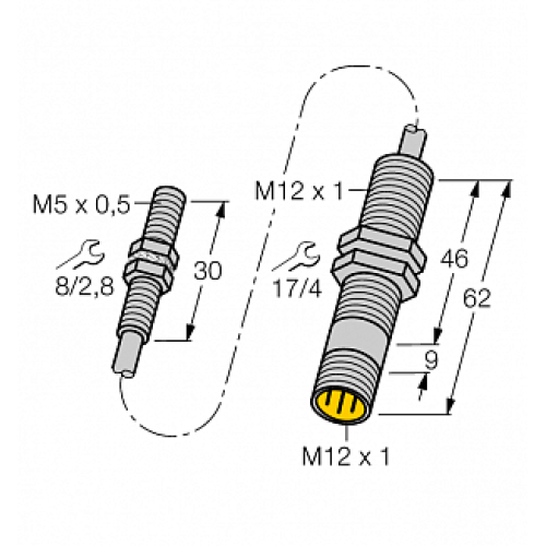 Индуктивный датчик TURCK BI1.5-EG05-0.3-M12-SIU-H1141