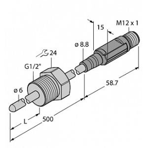 Датчик температуры TURCK TTM150C-206A-G1/2-LI6-H1140-L460-50/150C