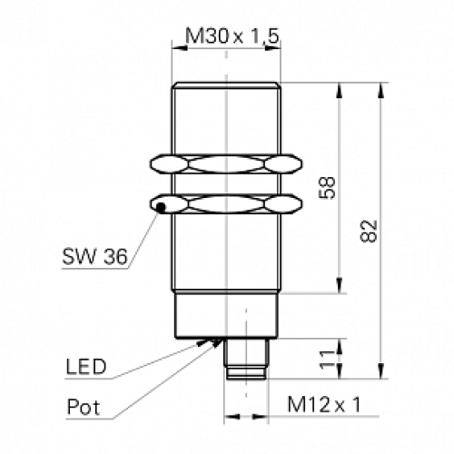 Емкостной датчик уровня Baumer CFAM 30N3600/S14