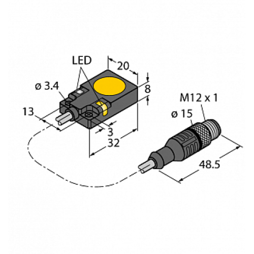 Индуктивный датчик TURCK BI5-Q08-AP6X2/S34-1XOR-RS4