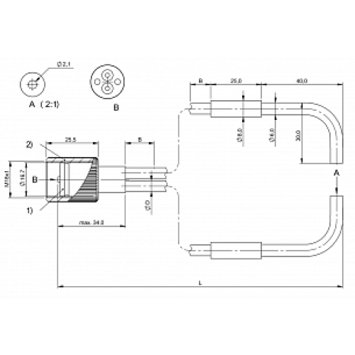 Оптоволоконный кабель Balluff BFO 18V-LDD-SMG-23-0,5