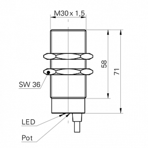 Емкостной датчик уровня Baumer CFAM 30N3600