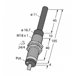 Индуктивный датчик TURCK WI40-M18-LIU5