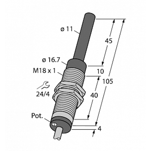 Индуктивный датчик TURCK WI40-M18-LIU5