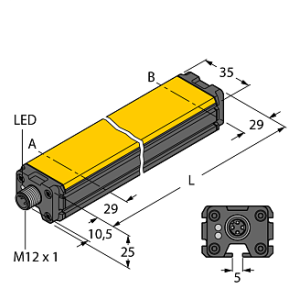  Датчик линейных перемещений TURCK LI900P0-Q25LM0-HESG25X3-H1181