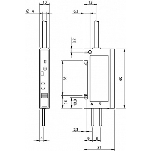 Усилитель для оптоволоконных датчиков Micro Detectors FX3/0N-0A