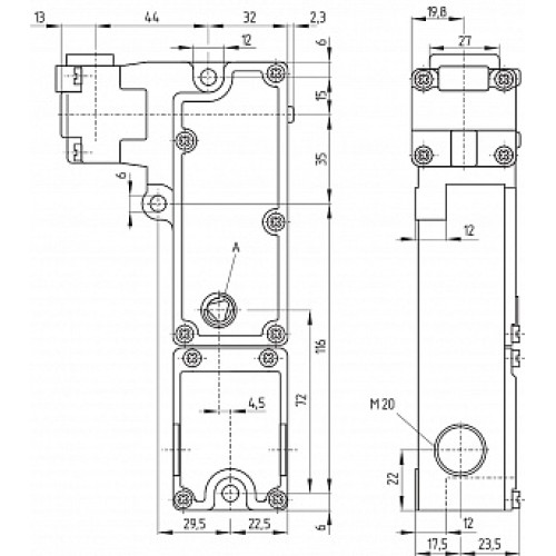 Дверной выключатель безопасности Schmersal AZM190-02/10RKAE0-G-24VDC