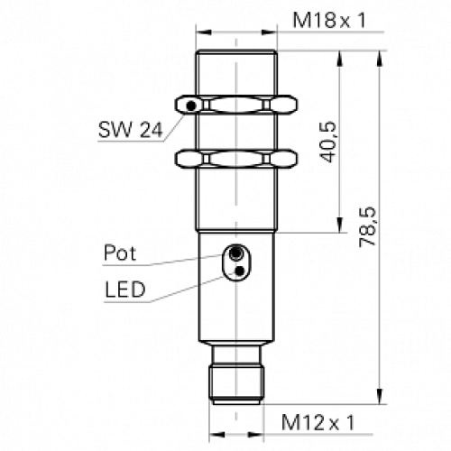 Емкостной датчик уровня Baumer CFAM 18N3600/S14