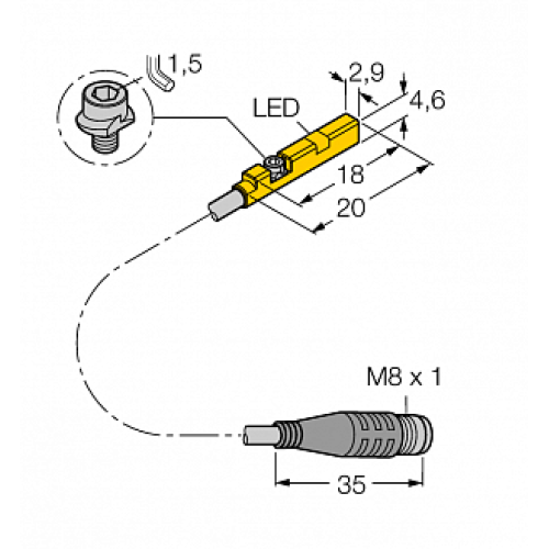 Магнитный датчик TURCK BIM-UNR-AP6X-0.3-PSG3S