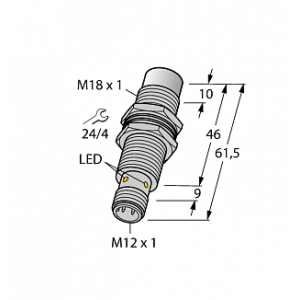 Индуктивный датчик TURCK NI15U-EM18MWD-VP44X-H1141