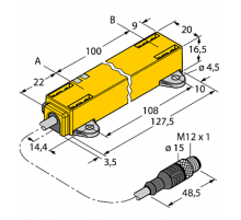  Датчик линейных перемещений TURCK LI100P1-Q17LM1-LU4X2-0.3-RS5/S97