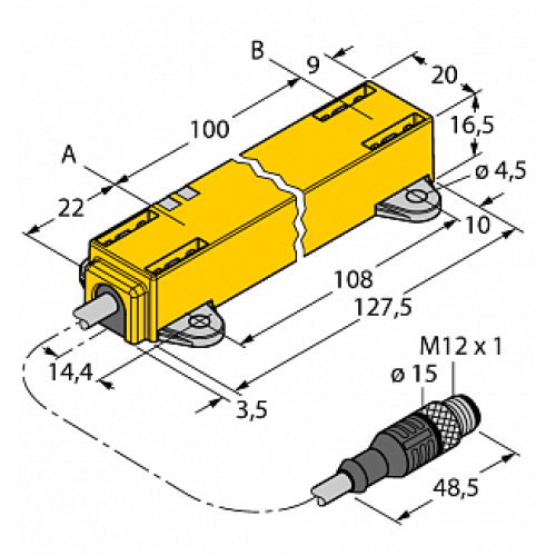  Датчик линейных перемещений TURCK LI100P1-Q17LM1-LU4X2-0.3-RS5/S97