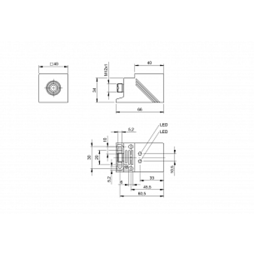 Индуктивный датчик безопасности Balluff BES Q40ZU-PFC15B-S04G-D12