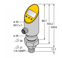 Датчик давления TURCK PS001R-503-LI2UPN8X-H1141/3GD