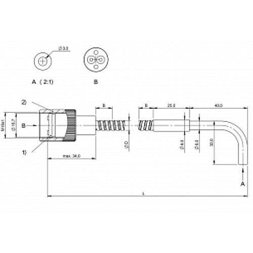 Оптоволоконный кабель Balluff BFO 18V-XAD-MZG-30-2