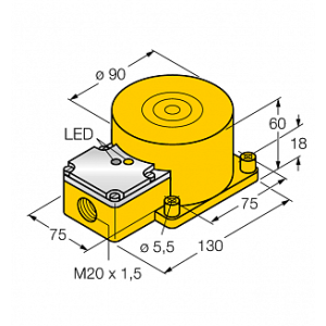 Индуктивный датчик TURCK NI60-K90SR-FZ3X2