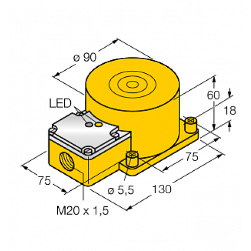 Индуктивный датчик TURCK NI60-K90SR-FZ3X2