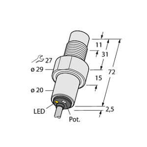 Емкостной датчик TURCK BC5-S185-AP4X